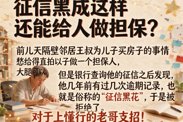征信黑成这样还能给人做担保?急求懂行的老哥支招!