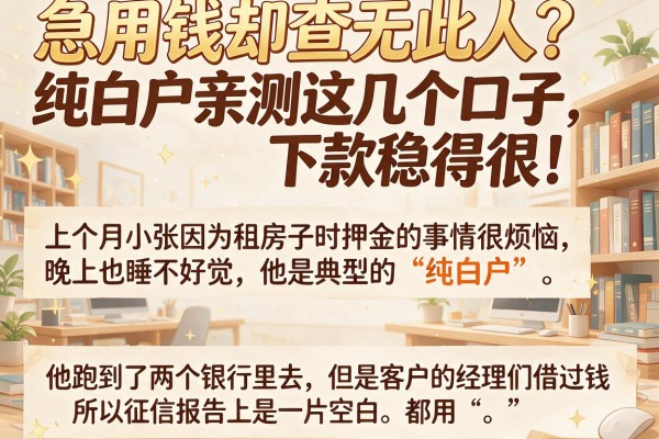 急用钱却查无此人？纯白户亲测这几个口子，下款稳得很！