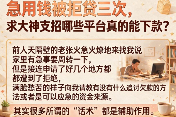 急用钱被拒贷三次，求大神支招哪些平台真的能下款？