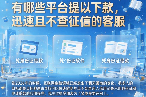 有哪些平台提供下款迅速且不查征信的客服，汇整五个凭身份证借款的软件