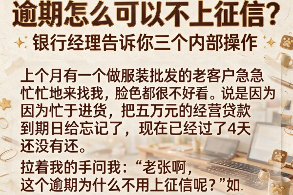 逾期怎么可以不上征信？银行经理告诉你三个内部操作