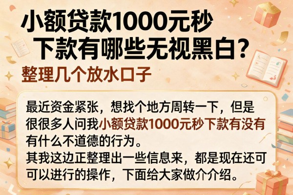 小额贷款1000元秒下款有哪些无视黑白？整理几个放水口子