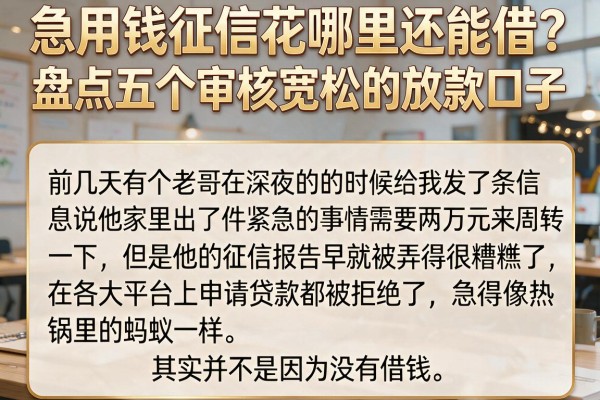 急用钱征信花哪里还能借？盘点五个审核宽松的放款口子
