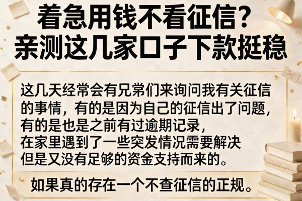 着急用钱不看征信？亲测这几家口子下款挺稳