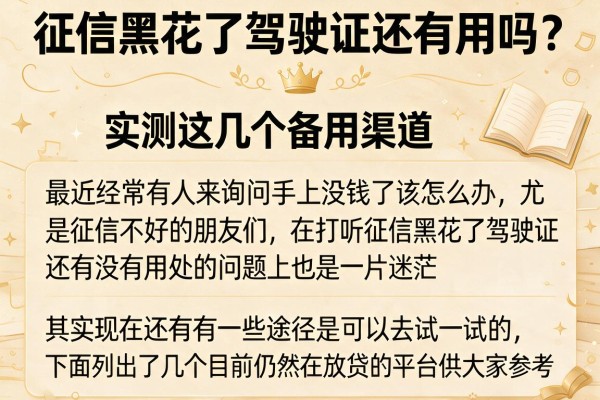 征信黑花了驾驶证还有用吗？实测这几个备用渠道