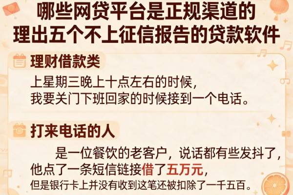 哪些网贷平台是正规渠道的,理出五个不上征信报告的贷款软件