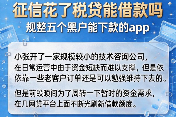 征信花了税贷能借款吗，规整五个黑户能下款的app
