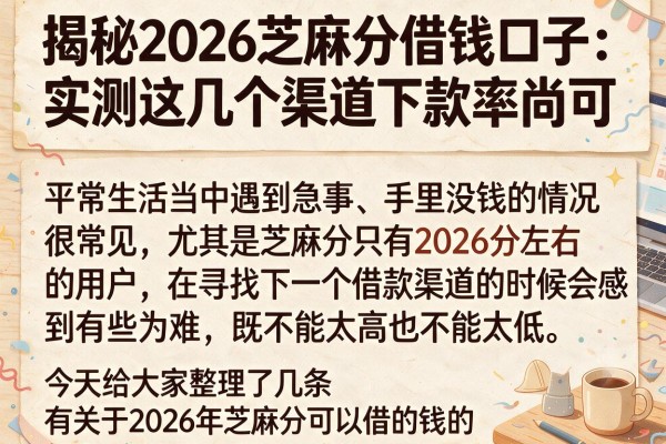 揭秘2026芝麻分借钱口子：实测这几个渠道下款率尚可