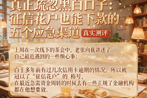 真正疏忽黑白口子：征信花户也能下款的五个应急渠道真实测评