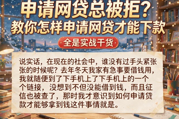 申请网贷总被拒？教你怎样申请网贷才能下款，全是实战干货