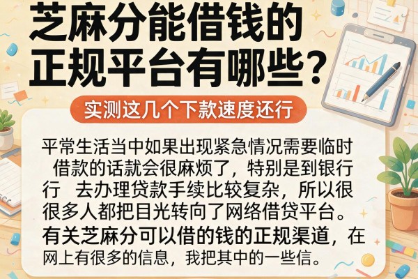 芝麻分能借钱的正规平台有哪些？实测这几个下款速度还行