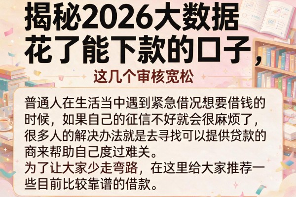 揭秘2026大数据花了能下款的口子，这几个审核宽松