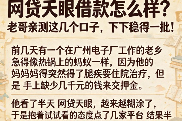 网贷天眼借款怎么样？老哥亲测这几个口子，下款稳得一批！