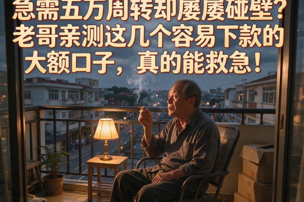 急需五万周转却屡屡碰壁？老哥亲测这几个容易下款的大额口子，真的能救急！