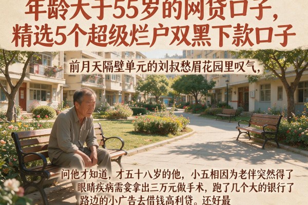 年龄大于55岁的网贷口子，精选5个超级烂户双黑下款口子