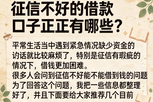 征信不好的借款口子正规有哪些？实测分享这几个下款的