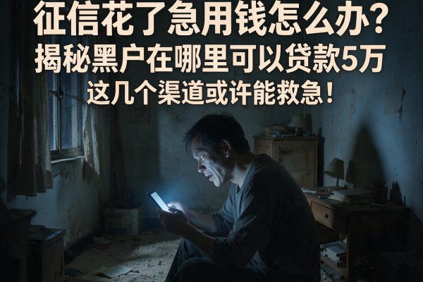 征信花了急用钱怎么办?揭秘黑户在哪里可以贷款5万,这几个渠道或许能救急!