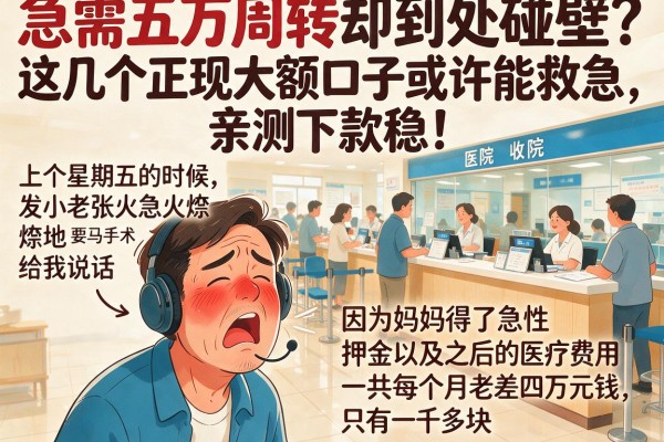 急需五万周转却到处碰壁？这几个正规大额口子或许能救急，亲测下款稳！