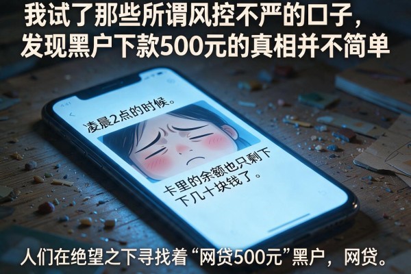 我试了那些所谓风控不严的口子，发现黑户下款500元的真相并不简单