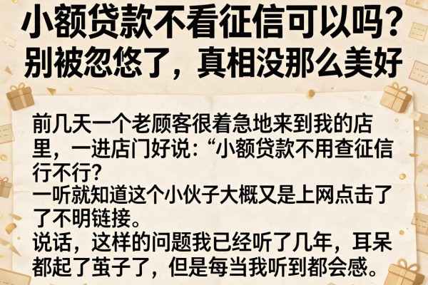 小额贷款不看征信可以吗？别被忽悠了，真相没那么美好