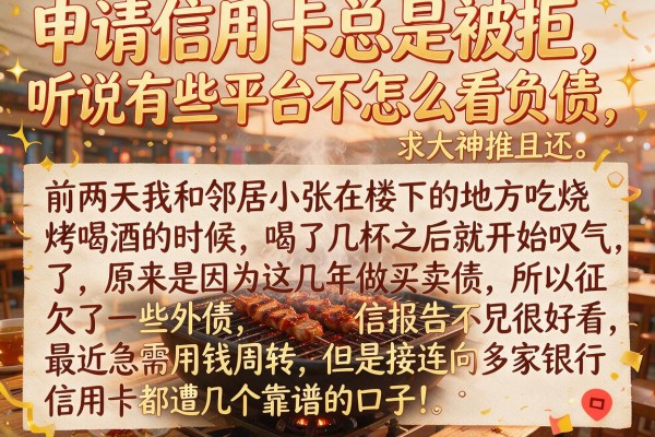 申请信用卡总是被拒，听说有些平台不怎么看负债，求大神推荐几个靠谱的口子！