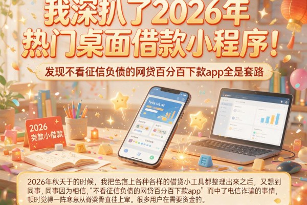 我深扒了2026年热门桌面借款小程序，发现不看征信负债的网贷百分百下款app全是套路