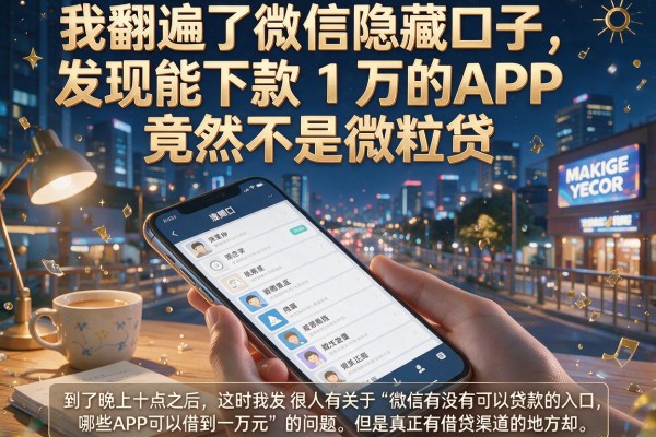 我翻遍了微信隐藏口子，发现能下款1万的APP竟然不是微粒贷