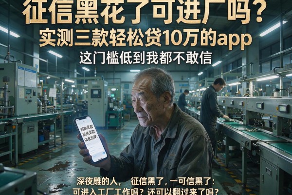 征信黑花了可进厂吗?实测三款轻松贷10万的app,这门槛低到我都不敢信