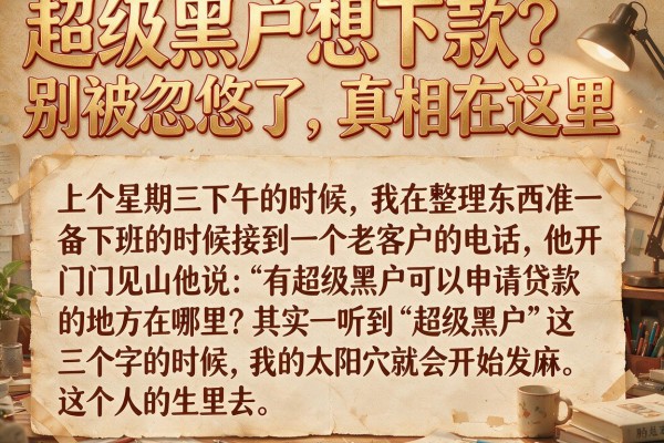 超级黑户想下款？别被忽悠了，真相在这里