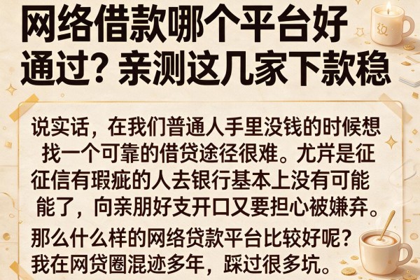 网络借款哪个平台好通过？亲测这几家下款稳