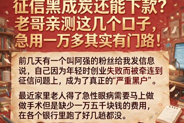 征信黑成炭还能下款？老哥亲测这几个口子，急用一万多其实有门路！