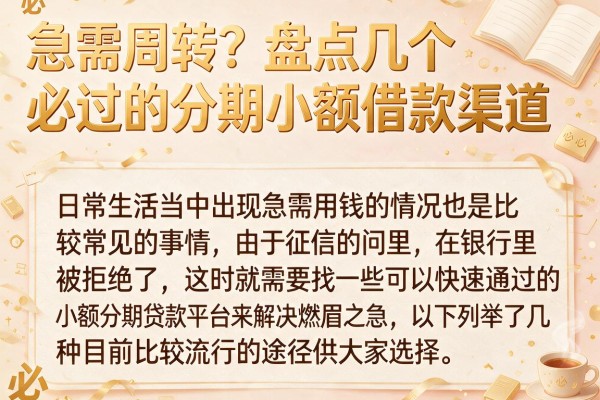 急需周转？盘点几个必过的分期小额借款渠道