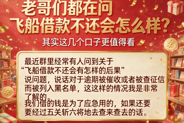 老哥们都在问飞船借款不还会怎么样，其实这几个口子更值得看
