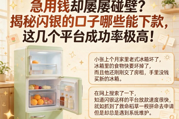 急用钱却屡屡碰壁？揭秘闪银的口子哪些能下款，这几个平台成功率极高！