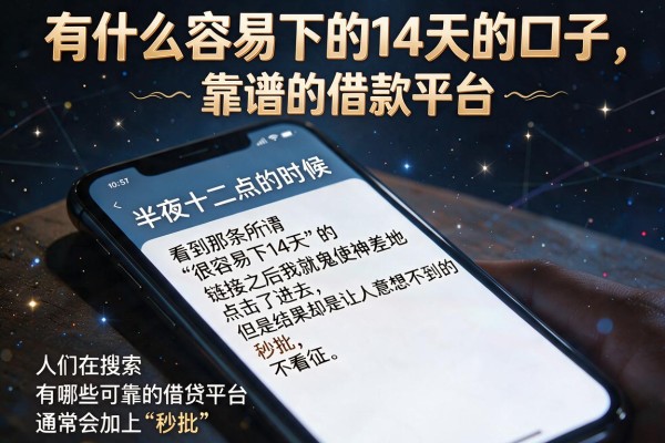 有什么容易下的14天的口子,胪列五个靠谱的借款平台