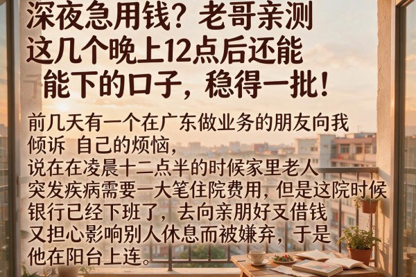 深夜急用钱？老哥亲测这几个晚上12点后还能下的口子，稳得一批！