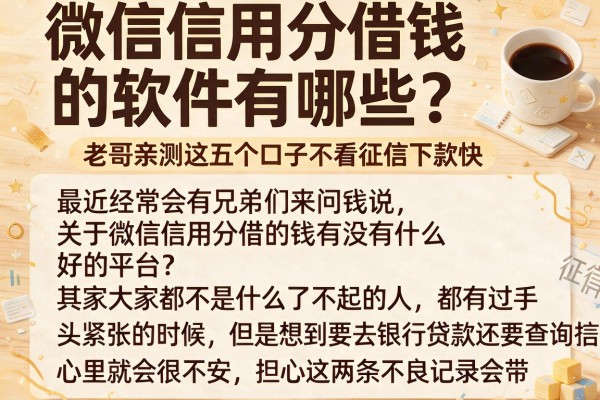 微信信用分借钱的软件有哪些？老哥亲测这五个口子不看征信下款快