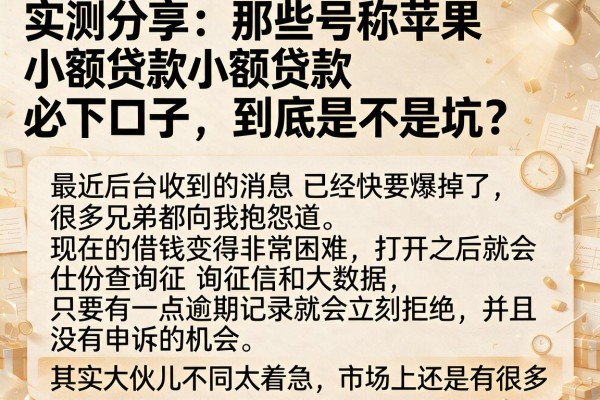 实测分享：那些号称苹果小额贷款必下口子，到底是不是坑？