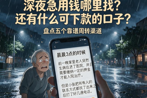 深夜急用钱哪里找？还有什么可下款的口子？盘点五个靠谱周转渠道