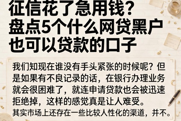 征信花了急用钱？盘点5个什么网贷黑户也可以贷款的口子