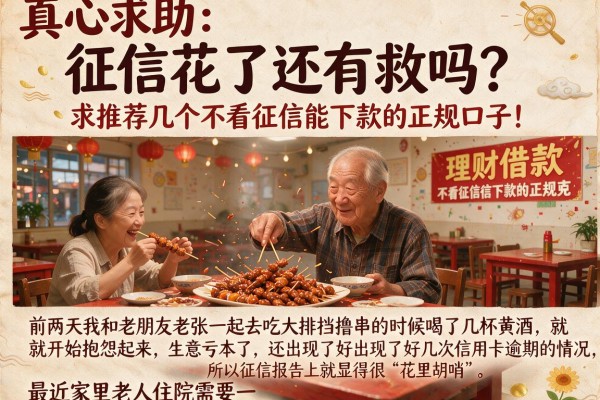 真心求助：征信花了还有救吗？求推荐几个不看征信能下款的正规口子！