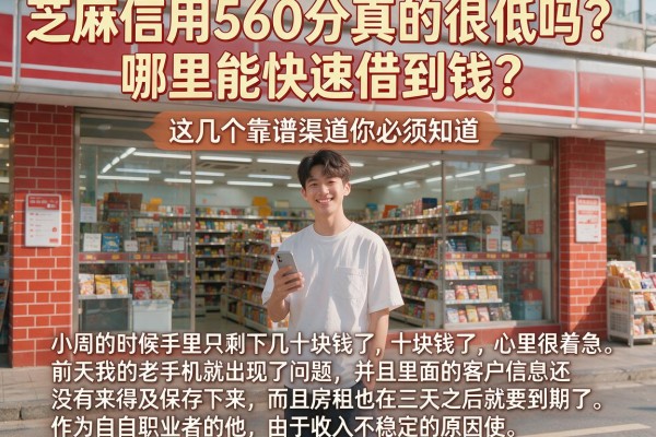 芝麻信用560分真的很低吗？哪里能快速借到钱？这几个靠谱渠道你必须知道