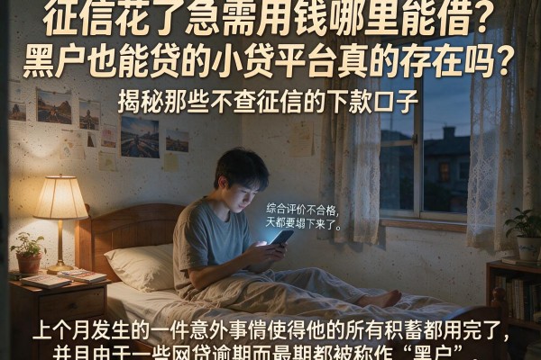 征信花了急需用钱哪里能借？黑户也能贷的小贷平台真的存在吗？揭秘那些不查征信的下款口子