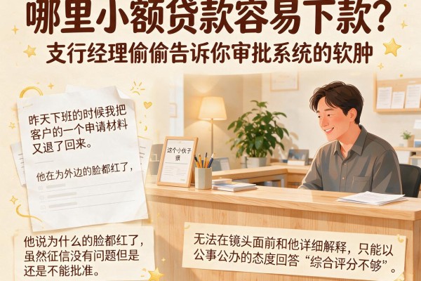 哪里小额贷款容易下款？支行经理偷偷告诉你审批系统的软肋