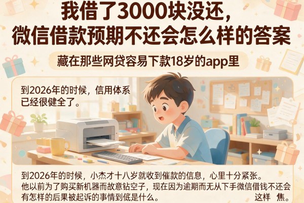 我借了3000块没还，微信借款预期不还会怎么样的答案，藏在那些网贷容易下款18岁的app里