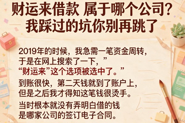 财运来借款属于哪个公司？我踩过的坑你别再跳了
