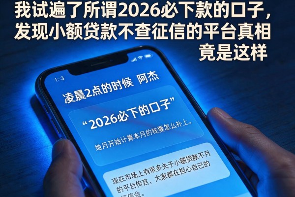 我试遍了所谓2026必下款的口子,发现小额贷款不查征信的平台真相竟是这样