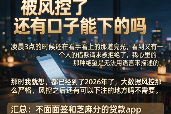 被风控了还有口子能下的吗,汇总五个不用面签和芝麻分的贷款app