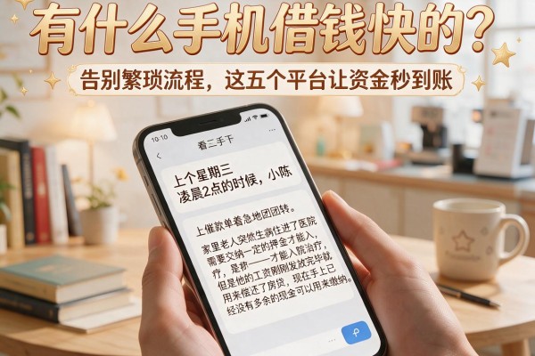 有什么手机借钱快的？告别繁琐流程，这五个平台让资金秒到账
