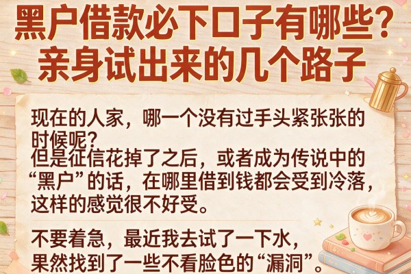 黑户借款必下口子有哪些？亲身试出来的几个路子